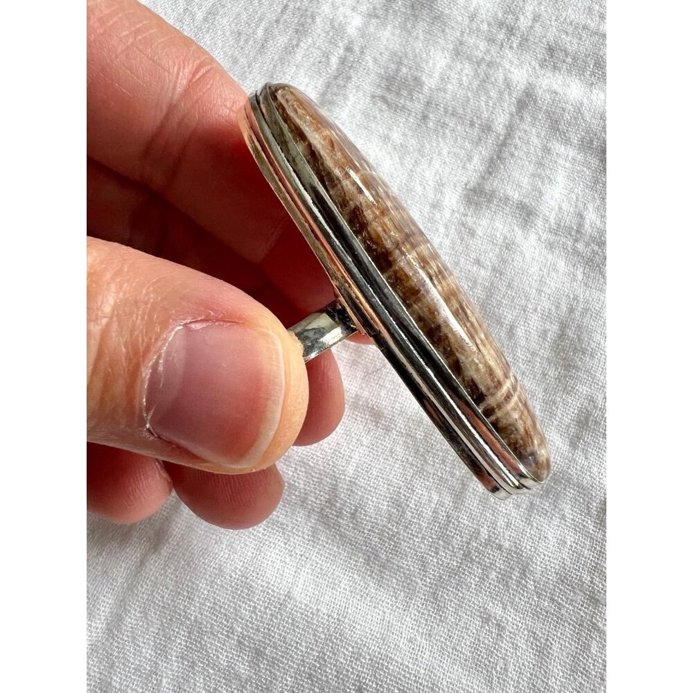 925 LAST ONE! Nurturing Earth Stone Aragonite Ring 6.5 - Picture 13 of 13